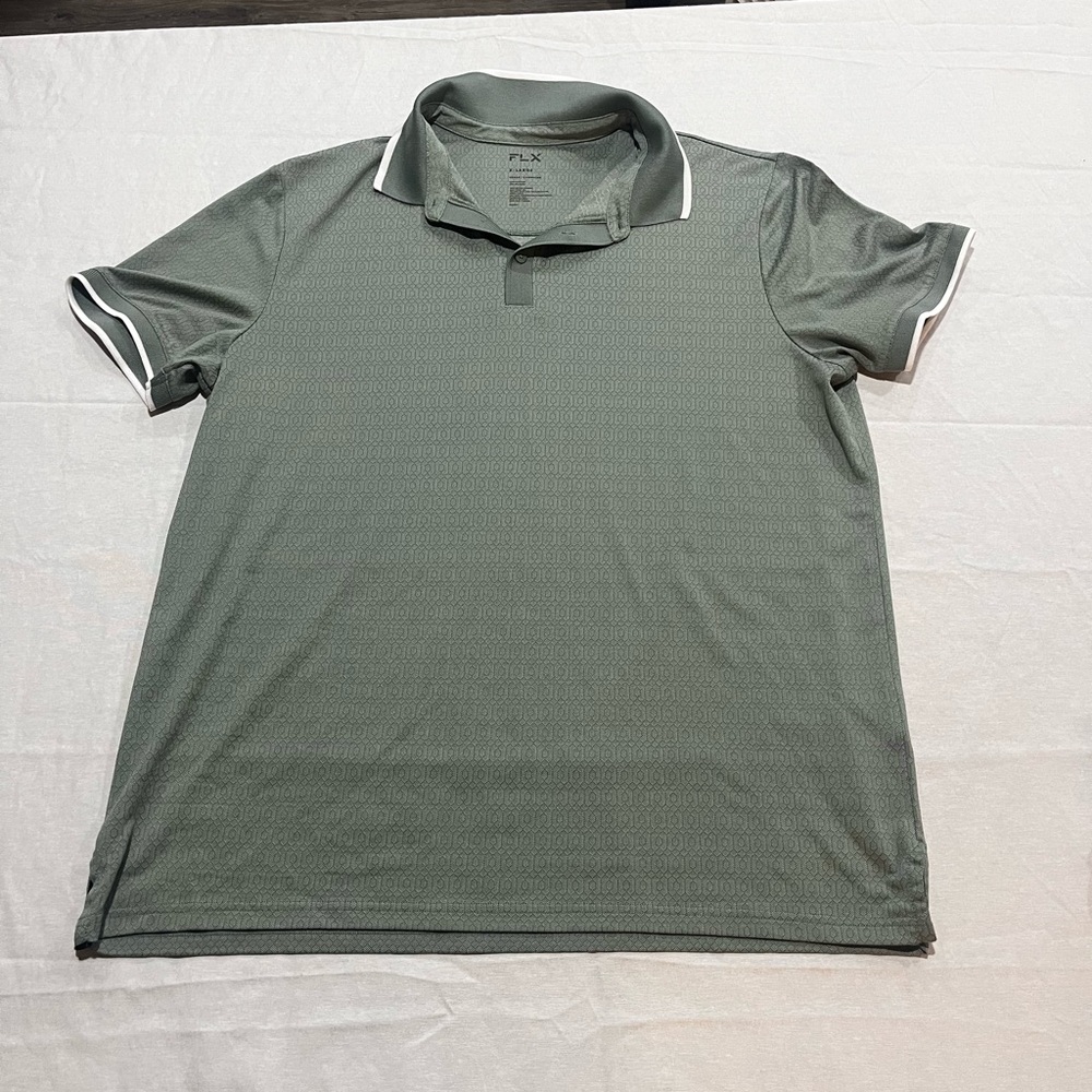 FLX Men's  Sage Green Polo Shirt